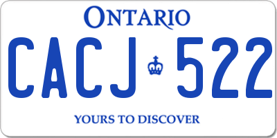 ON license plate CACJ522