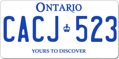 ON license plate CACJ523