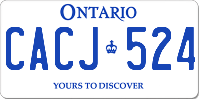 ON license plate CACJ524