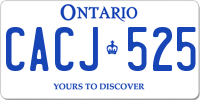 ON license plate CACJ525