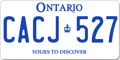 ON license plate CACJ527