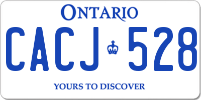 ON license plate CACJ528