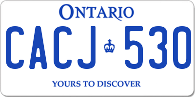 ON license plate CACJ530