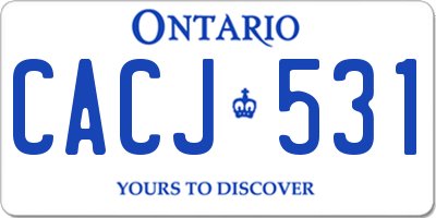 ON license plate CACJ531