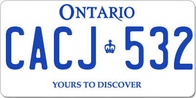 ON license plate CACJ532