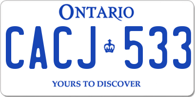 ON license plate CACJ533