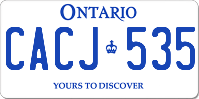 ON license plate CACJ535