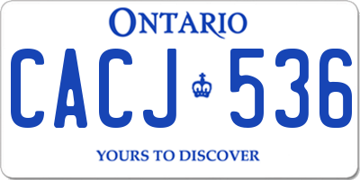 ON license plate CACJ536