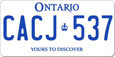 ON license plate CACJ537