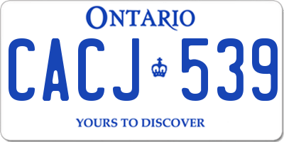 ON license plate CACJ539