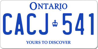 ON license plate CACJ541