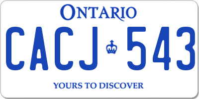 ON license plate CACJ543