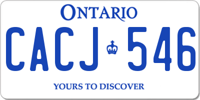 ON license plate CACJ546