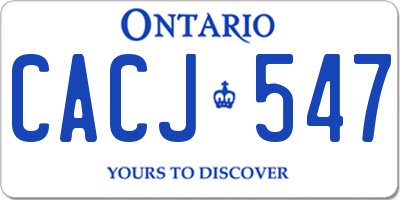 ON license plate CACJ547