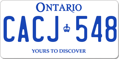 ON license plate CACJ548