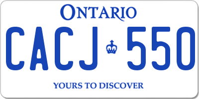 ON license plate CACJ550