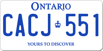 ON license plate CACJ551