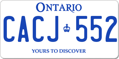 ON license plate CACJ552