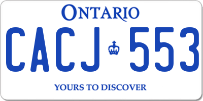 ON license plate CACJ553