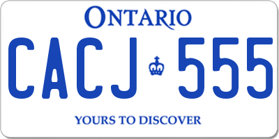 ON license plate CACJ555