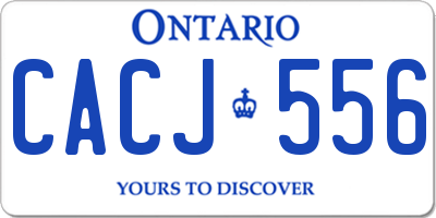 ON license plate CACJ556