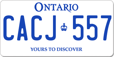 ON license plate CACJ557