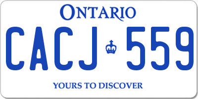 ON license plate CACJ559