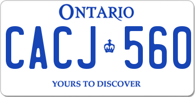 ON license plate CACJ560