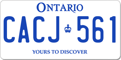 ON license plate CACJ561