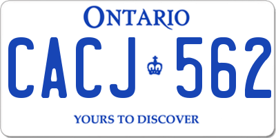 ON license plate CACJ562