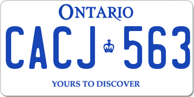 ON license plate CACJ563