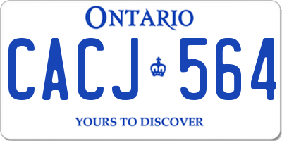 ON license plate CACJ564