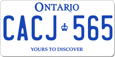 ON license plate CACJ565