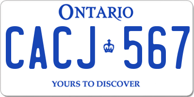 ON license plate CACJ567