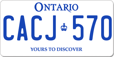 ON license plate CACJ570