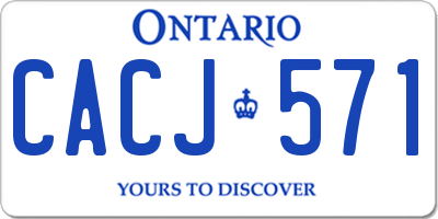 ON license plate CACJ571