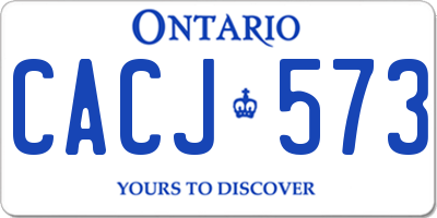 ON license plate CACJ573