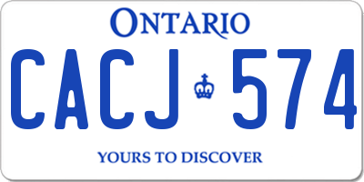 ON license plate CACJ574