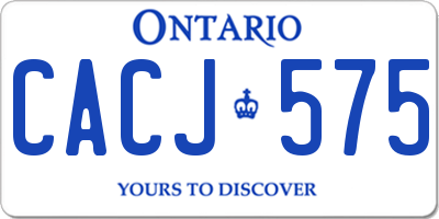 ON license plate CACJ575