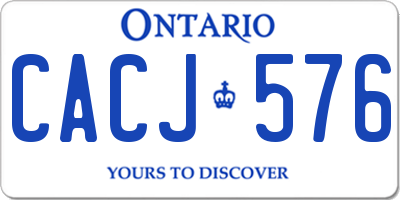 ON license plate CACJ576