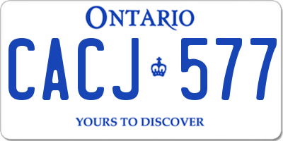 ON license plate CACJ577