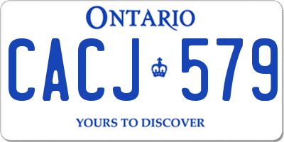 ON license plate CACJ579