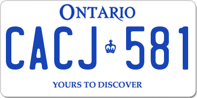 ON license plate CACJ581