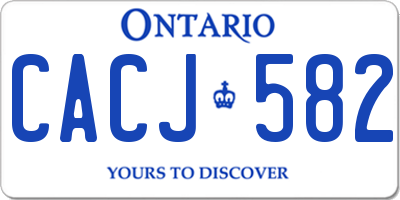 ON license plate CACJ582