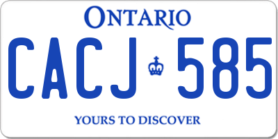 ON license plate CACJ585