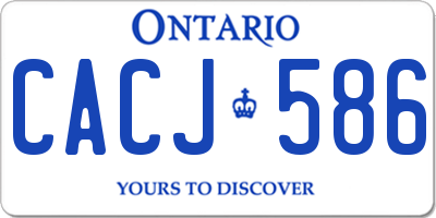 ON license plate CACJ586