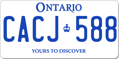 ON license plate CACJ588