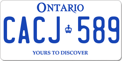 ON license plate CACJ589