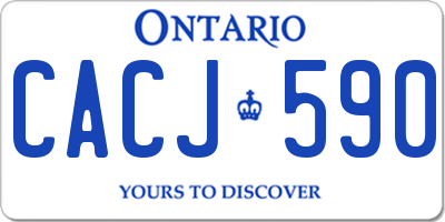 ON license plate CACJ590