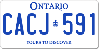 ON license plate CACJ591